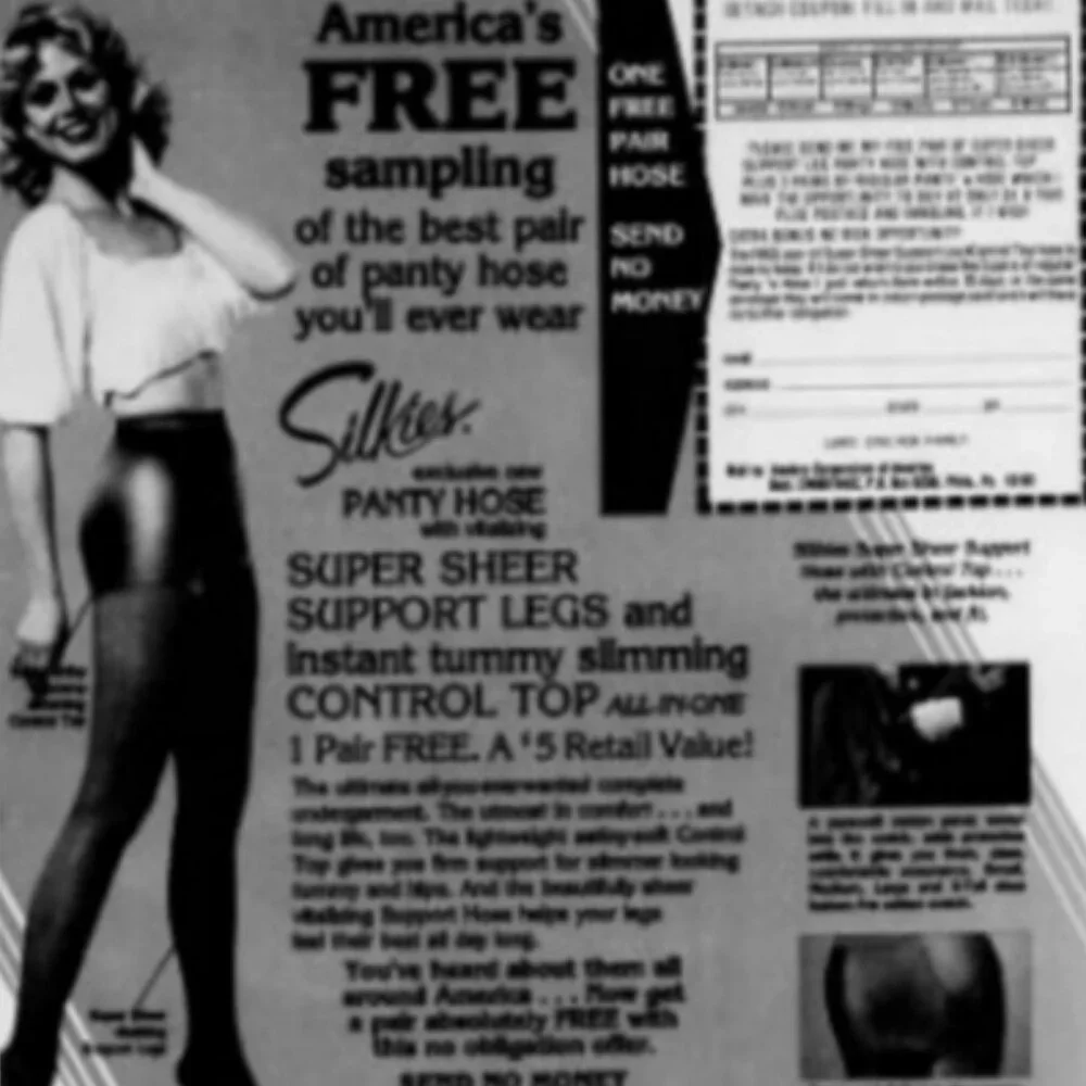VINTAGE 90s SILKIES Control Top Pantyhose Silky Stockings L Nude 731 Deadstock